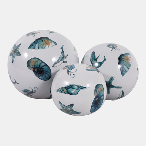 Sagebrook Home S/3 4/5/6" Coastal Icons Orbs Blue/white Wishlist Create New