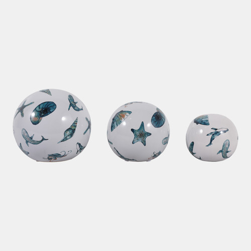 sagebrook home S/3 4/5/6" Coastal Icons Orbs Blue/white Wishlist Create New