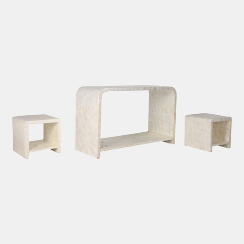 Sagebrook Home S/3 47" Capiz Console W/ 2 16" Side Tables Ivory Wishlist Create New