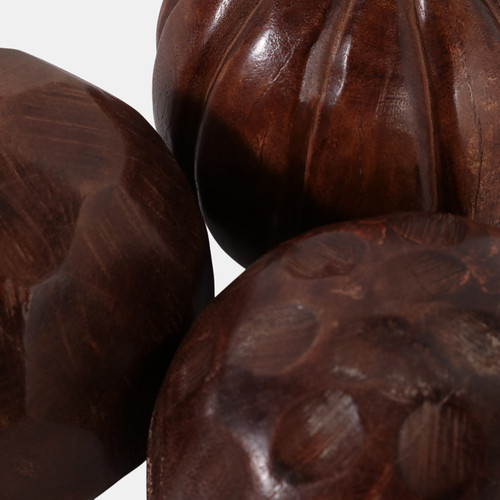 Sagebrook Home S/3 5" Mango Wood Orbs Assorted Designs Brown Wishlist Create New