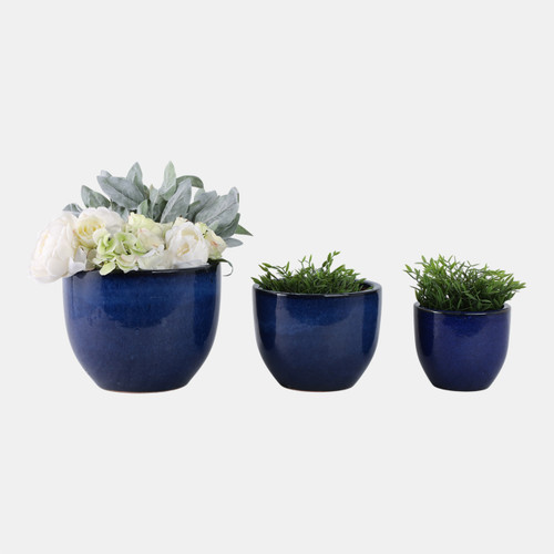 Sagebrook Home S/3 7/9/11" Modern Reactive Planters Blue Wishlist Create New