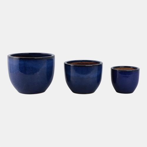 Sagebrook Home S/3 7/9/11" Modern Reactive Planters Blue Wishlist Create New