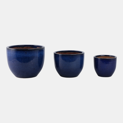 sagebrook home S/3 7/9/11" Modern Reactive Planters Blue Wishlist Create New
