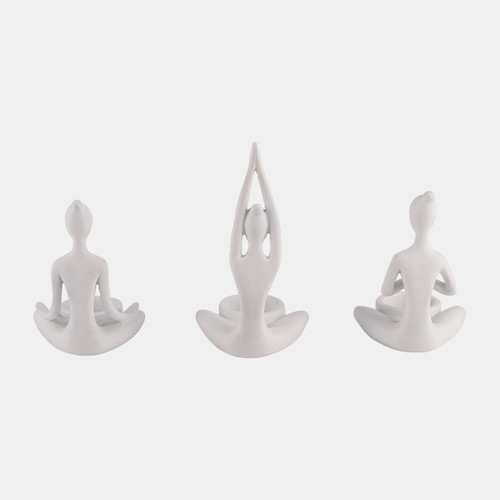 Sagebrook Home S/3 7"h Resin Yoga Women Tealight Holder Wt Wishlist Create New