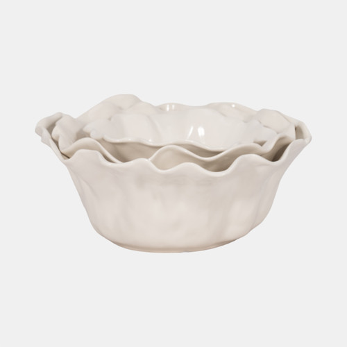 Sagebrook Home S/3 8/11/13" Petal Bowls Ivory Wishlist Create New