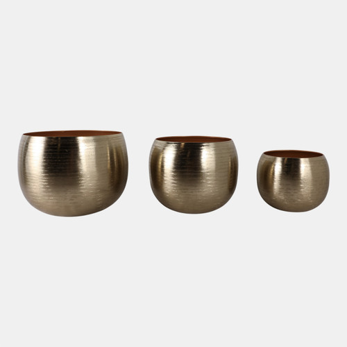 Sagebrook Home S/3 9/12/14" Hammered Metal Planters Gold Wishlist Create New