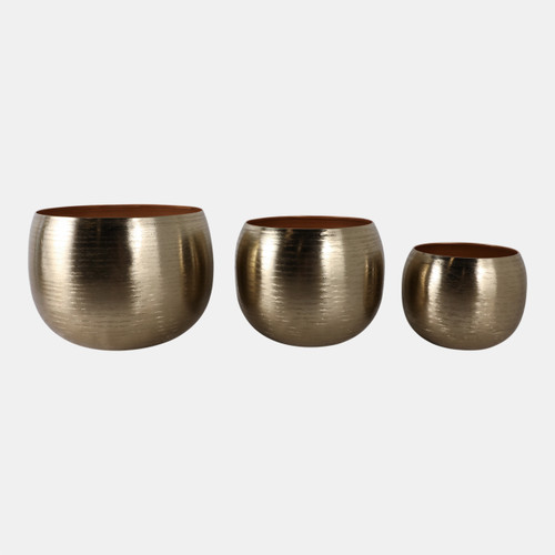 sagebrook home S/3 9/12/14" Hammered Metal Planters Gold Wishlist Create New