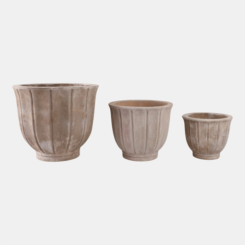 Sagebrook Home S/3 9/12/15" Terracotta Petal Planters Antique Wh Wishlist Create New