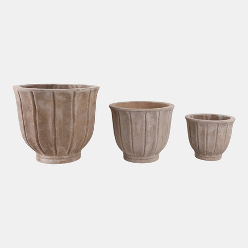 sagebrook home S/3 9/12/15" Terracotta Petal Planters Antique Wh Wishlist Create New