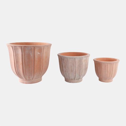Sagebrook Home S/3 9/12/15" Terracotta Petal Planters Natural Wishlist Create New