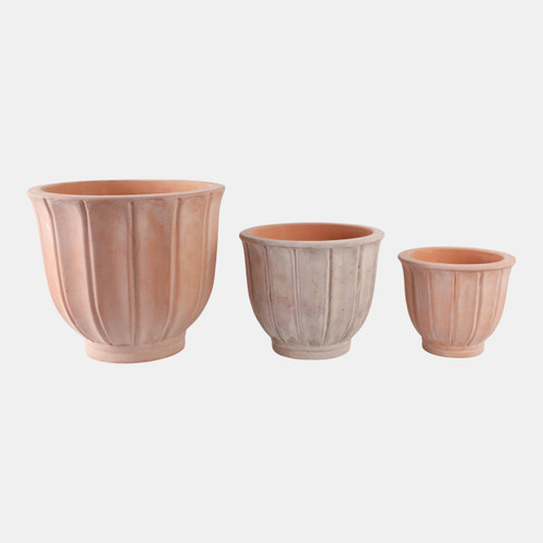 sagebrook home S/3 9/12/15" Terracotta Petal Planters Natural Wishlist Create New