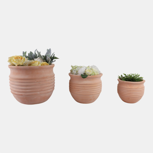 Sagebrook Home S/3 9/12/15" Terracotta Ribbed Pots Natural Wishlist Create New
