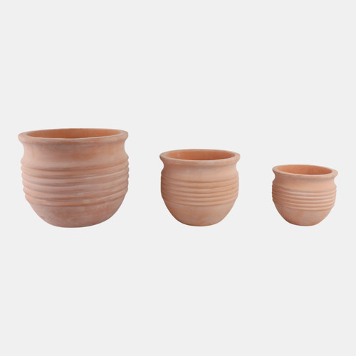 Sagebrook Home S/3 9/12/15" Terracotta Ribbed Pots Natural Wishlist Create New