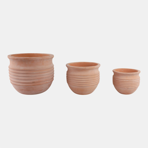 Sagebrook Home S/3 9/12/15" Terracotta Ribbed Pots Natural Wishlist Create New