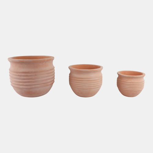 sagebrook home S/3 9/12/15" Terracotta Ribbed Pots Natural Wishlist Create New
