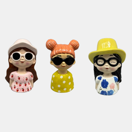 sagebrook home S/3 9" Colorful Girl Figures Multi Wishlist Create New