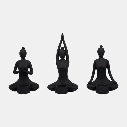 sagebrook home S/3 9" Resin Candle Holder black Wishlist Create New