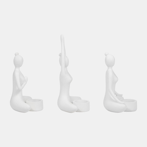 Sagebrook Home S/3 9" Resin Candle Holder White Wishlist Create New