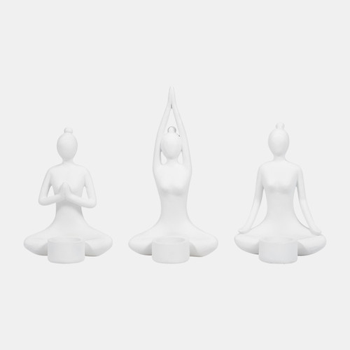 sagebrook home S/3 9" Resin Candle Holder white Wishlist Create New