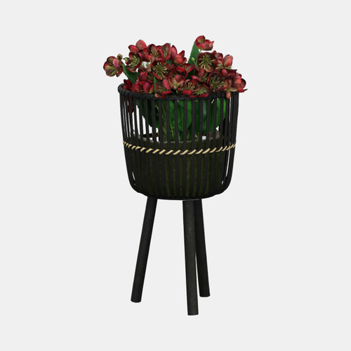 Sagebrook Home S/3 Bamboo Footed Planters 11/13/15" Black Wishlist Create New