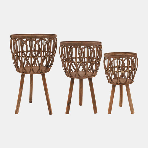 sagebrook home S/3 Bamboo Planters 11/13/15" Brown Wishlist Create New