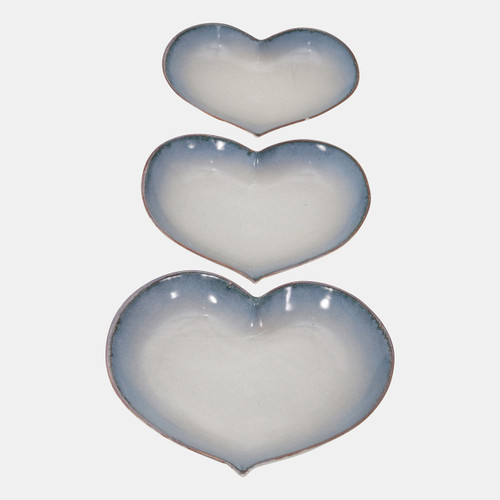 Sagebrook Home S/3 Ceramic 15 / 13 /12" Heartplates Blue Fade Wishlist Create New