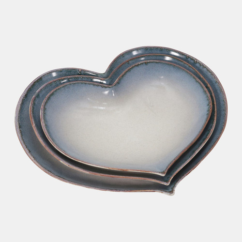 Sagebrook Home S/3 Ceramic 15 / 13 /12" Heartplates Blue Fade Wishlist Create New