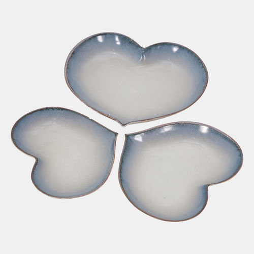 sagebrook home S/3 Ceramic 15 / 13 /12" Heartplates Blue Fade Wishlist Create New
