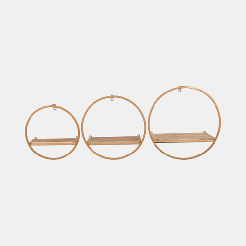 sagebrook home S/3 Metal & Wood Wall Shelves Bronze Wishlist Create New