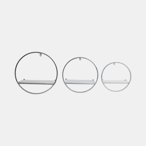 sagebrook home S/3 Wood/metal Wall Shelves White/silver Wishlist Create New