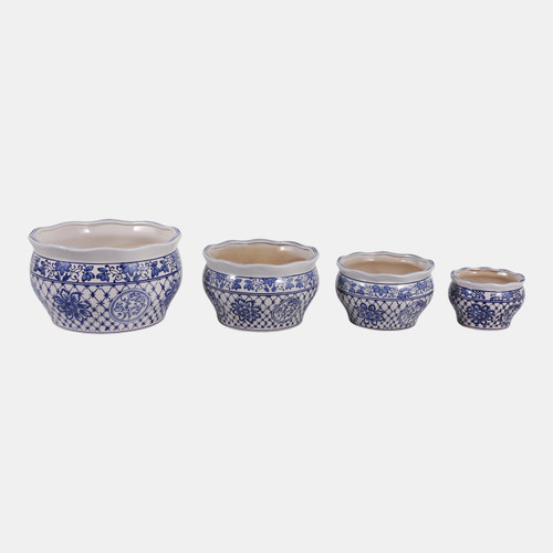 Sagebrook Home S/4 6/8/10/13" Chinoiserie Planters Blue/white Wishlist Create New