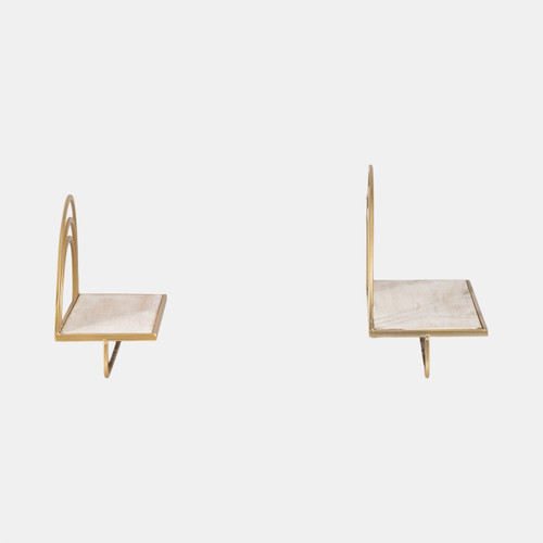 Sagebrook Home Set/2 Wood/metal Rainbow Style Sheves Wht/gld Wishlist Create New