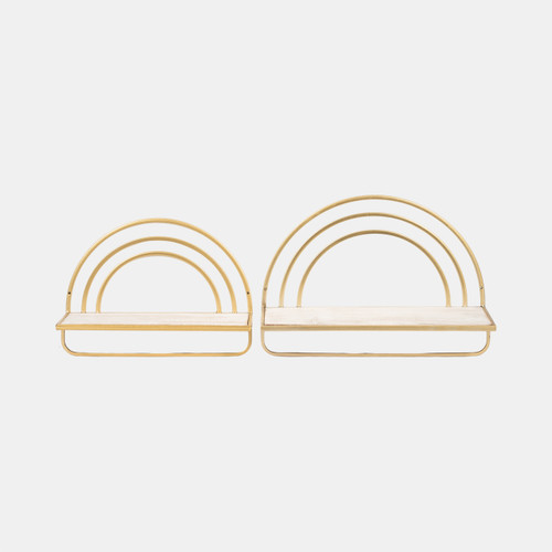 sagebrook home Set/2 Wood/metal Rainbow Style Sheves Wht/gld Wishlist Create New