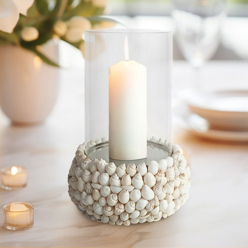 Sagebrook Home Shell 12" Hurricane White Wishlist Create New