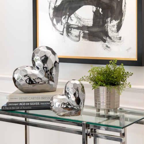 Sagebrook Home Silver Ceramic Heart 8" Wishlist Create New