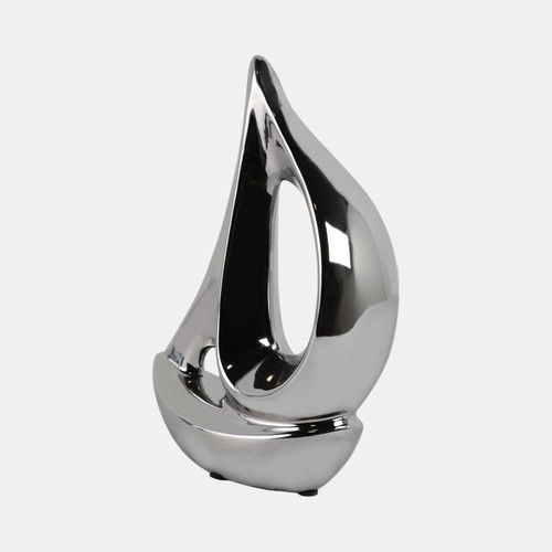 Sagebrook Home Silver Ceramic Sailboat 8" Wishlist Create New