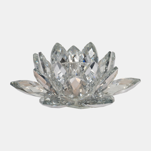 Sagebrook Home Silver Crystal Lotus Candle Holder 8" Wishlist Create New