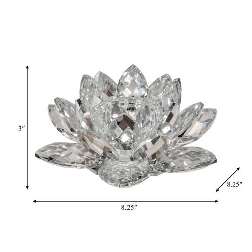 Sagebrook Home Silver Crystal Lotus Candle Holder 8" Wishlist Create New