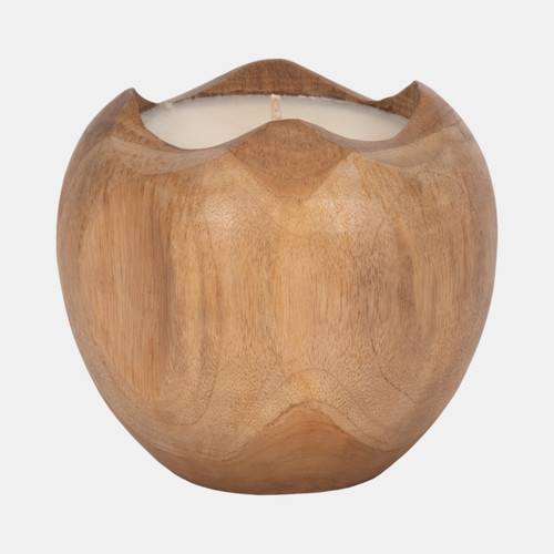 Sagebrook Home Teak 8" Round Candle Natural Wishlist Create New