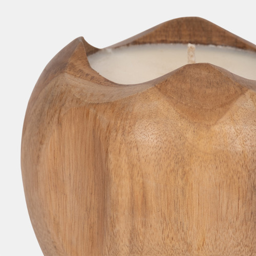 Sagebrook Home Teak 8" Round Candle Natural Wishlist Create New
