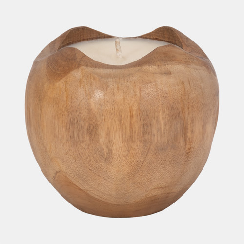 sagebrook home Teak 8" Round Candle Natural Wishlist Create New