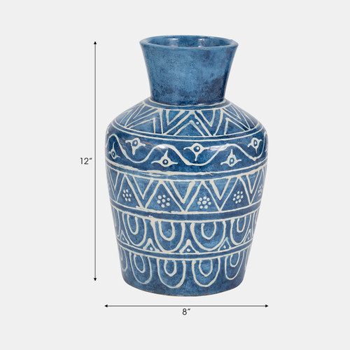 Sagebrook Home Terracotta 12"h Vase Blue Wishlist Create New