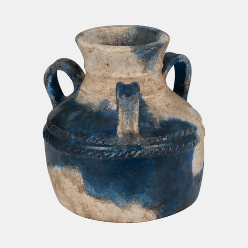 Sagebrook Home Terracotta 12" Triple Handle Jug Blue/ivory Wishlist Create New