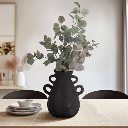 Sagebrook Home Terracotta 12" Vase With 4 Handles Black Wishlist Create New