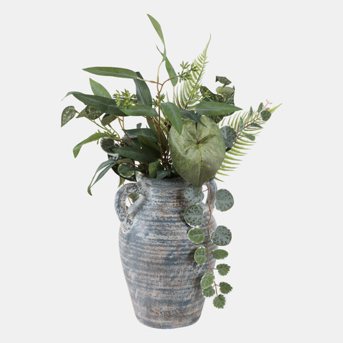 Sagebrook Home Terracotta 12" Vase With Handles Blue/white Wishlist Create New