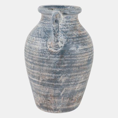 Sagebrook Home Terracotta 12" Vase With Handles Blue/white Wishlist Create New