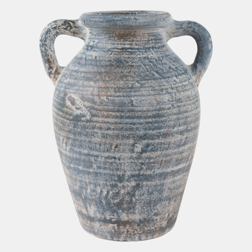 Sagebrook Home Terracotta 12" Vase With Handles Blue/white Wishlist Create New