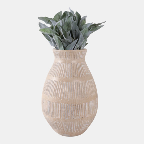 Sagebrook Home Terracotta 16" Organic Vase With Lines Ivory Wishlist Create New