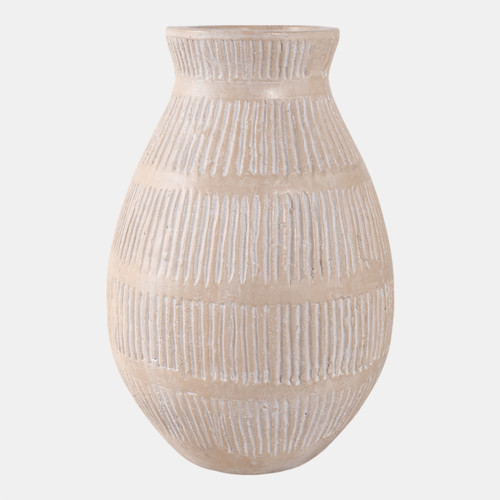 Sagebrook Home Terracotta 16" Organic Vase With Lines Ivory Wishlist Create New