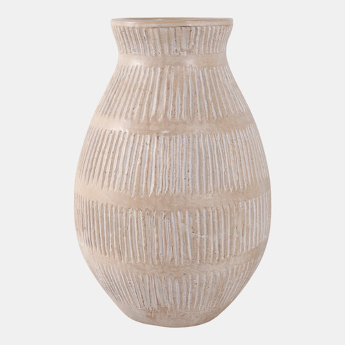 Sagebrook Home Terracotta 16" Organic Vase With Lines Ivory Wishlist Create New